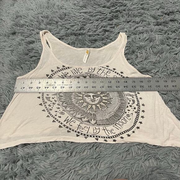 Vintage Y2K Ocasion Boho Swing Tank Crop Top Live by the Sun Feel By the Moon - Picture 5 of 8